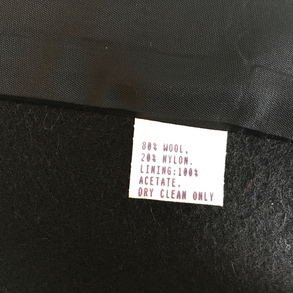 Vintage wool blend black petite swing coat with rhinestones on the shoulder area - Picture 8 of 8